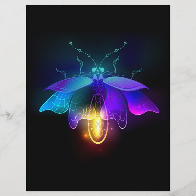 Neon Firefly on black Custom Letterhead (Front)