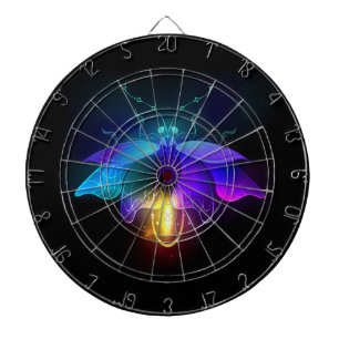 Neon Firefly on black Dartboard