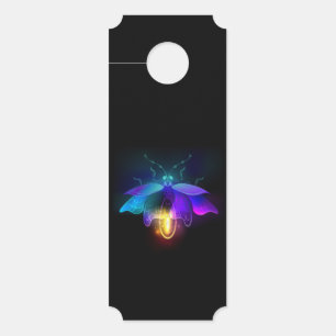 Neon Firefly on black Door Hanger