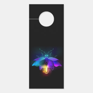 Neon Firefly on black Door Hanger