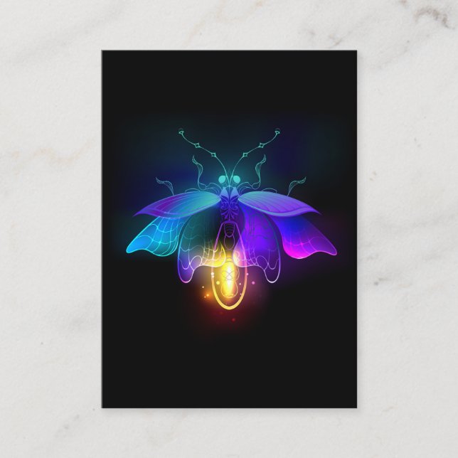 Neon Firefly on black Enclosure Card (Front)