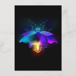 Neon Firefly on black Enclosure Card