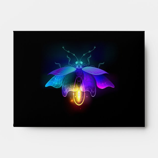 Neon Firefly on black Envelope (Front)
