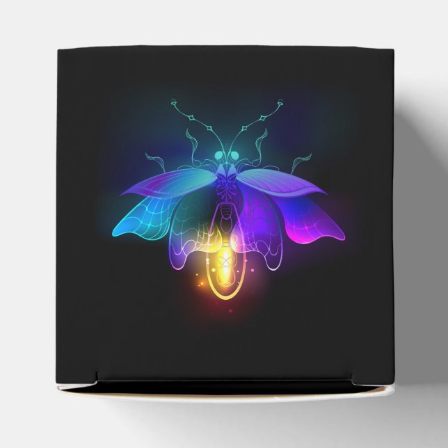 Neon Firefly on black Favour Box (Top)