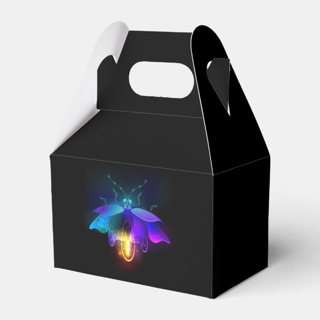 Neon Firefly on black Favour Box (Front Side)
