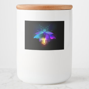 Neon Firefly on black Food Label
