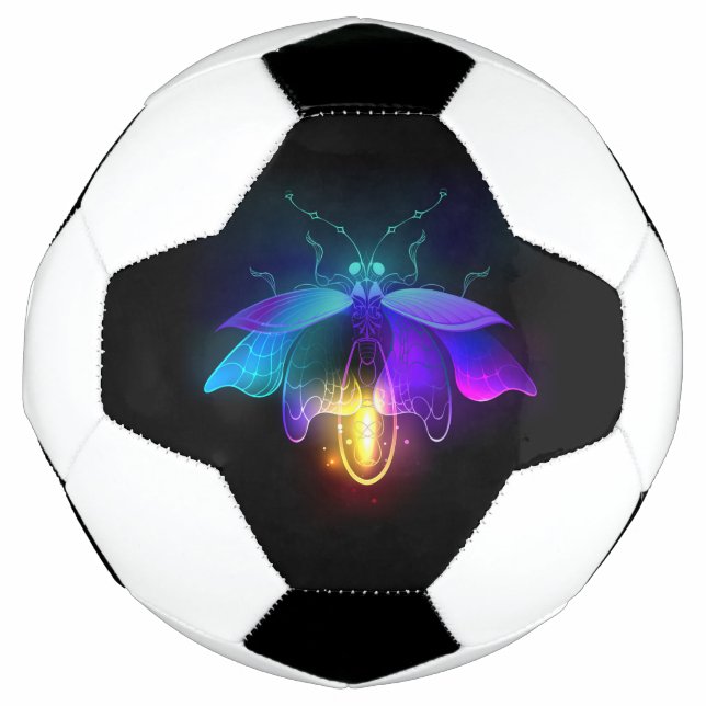 Neon Firefly on black Football (Front)