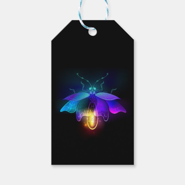 Neon Firefly on black Gift Tags (Front)