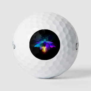 Neon Firefly on black Golf Balls