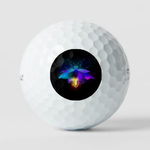 Neon Firefly on black Golf Balls
