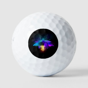 Neon Firefly on black Golf Balls