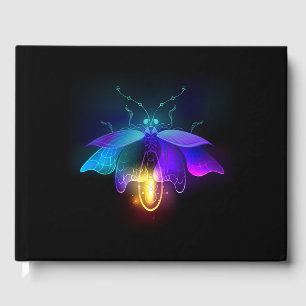 Neon Firefly on black Guest Book