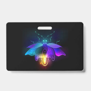 Neon Firefly on black ID Badge