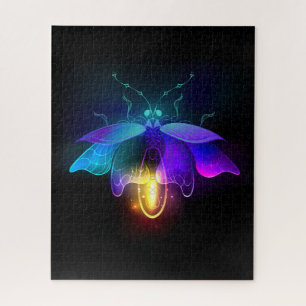 Neon Firefly on black Jigsaw Puzzle