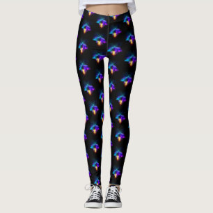 Neon Firefly on black Leggings
