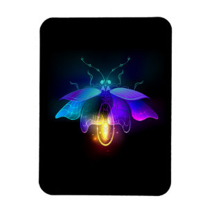 Neon Firefly on black Magnet
