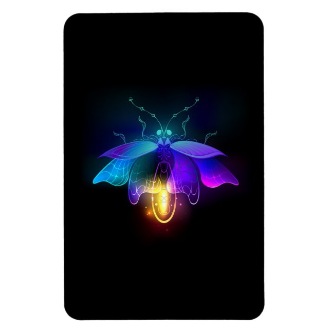 Neon Firefly on black Magnet (Vertical)