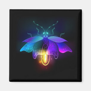 Neon Firefly on black Magnet