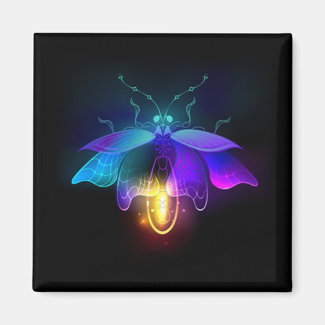 Neon Firefly on black Magnet (Front)