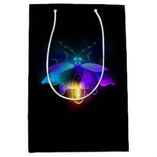 Neon Firefly on black Medium Gift Bag