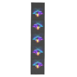 Neon Firefly on black Medium Table Runner