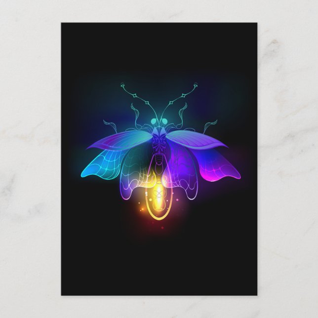 Neon Firefly on black Menu (Front)