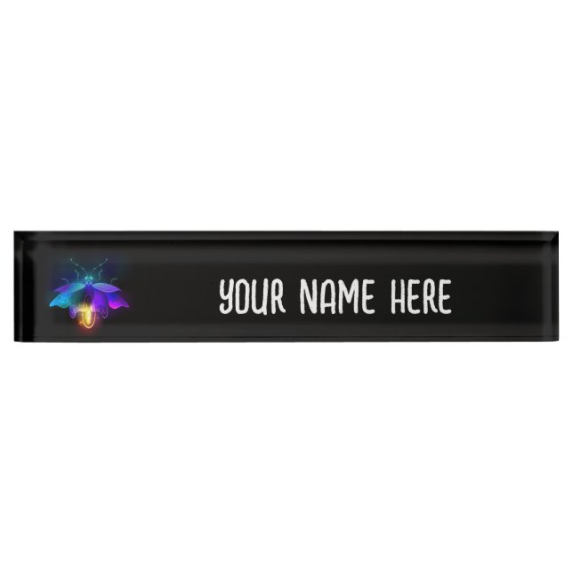 Neon Firefly on black Nameplate (Front)