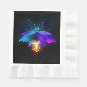 Neon Firefly on black Napkin
