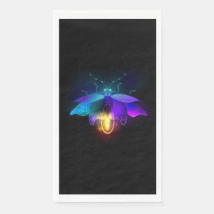 Neon Firefly on black Napkin