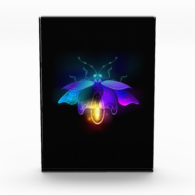 Neon Firefly on black Photo Block (Front)