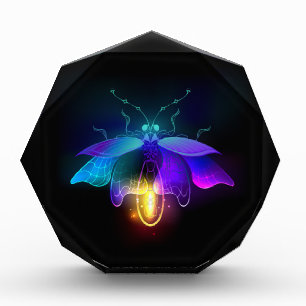 Neon Firefly on black Photo Block