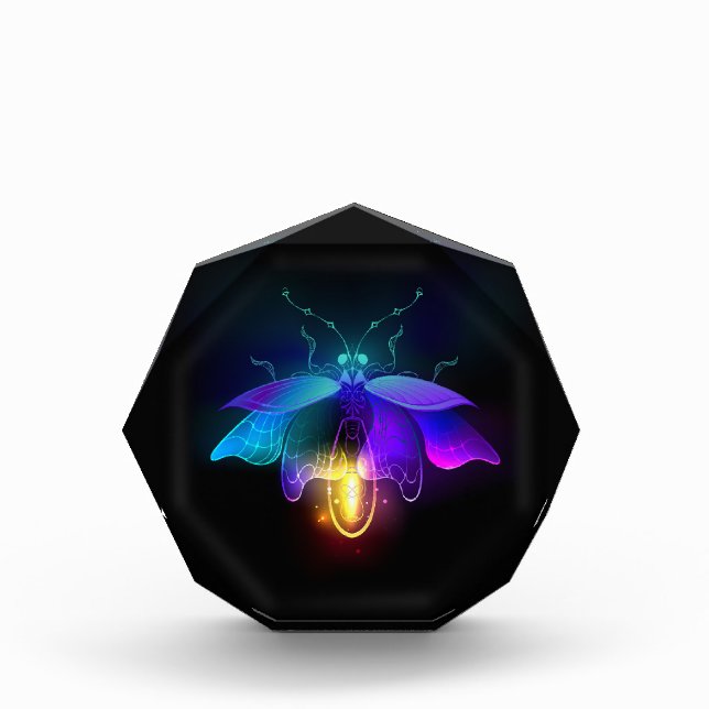 Neon Firefly on black Photo Block (Front)