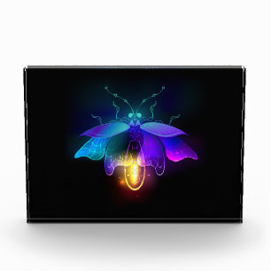 Neon Firefly on black Photo Block