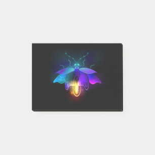 Neon Firefly on black Post-it Notes