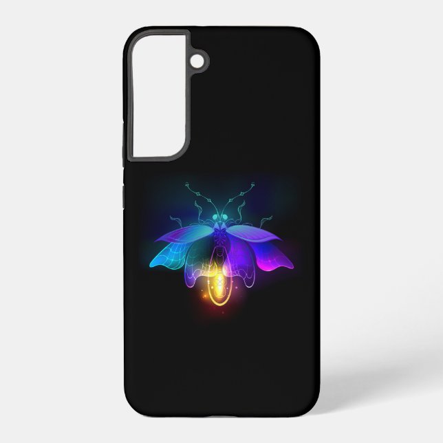 Neon Firefly on black Samsung Galaxy S22+ Case (Back)
