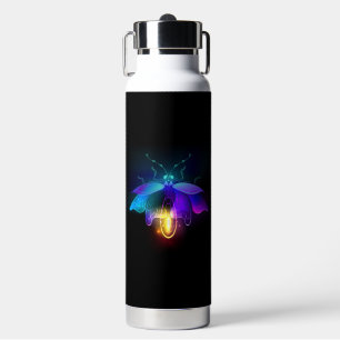 Neon Firefly on black Water Bottle