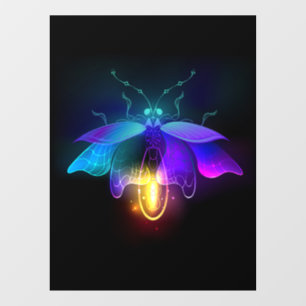 Neon Firefly on black Window Cling