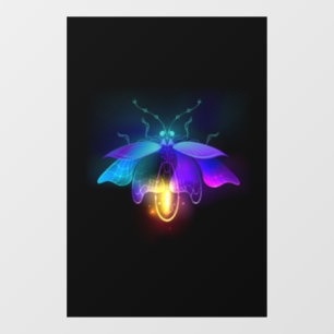Neon Firefly on black Window Cling