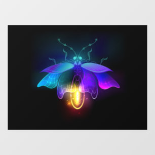 Neon Firefly on black Window Cling
