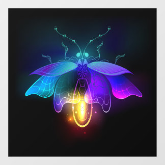 Neon Firefly on black Window Cling