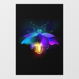 Neon Firefly on black Window Cling