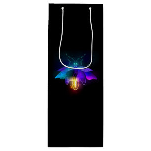 Neon Firefly on black Wine Gift Bag