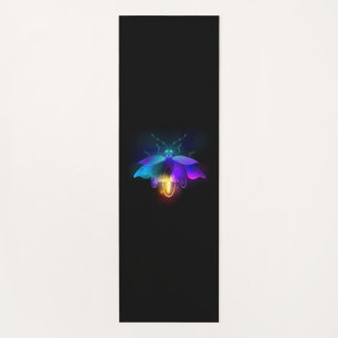 Neon Firefly on black Yoga Mat