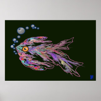 neon fish poster
