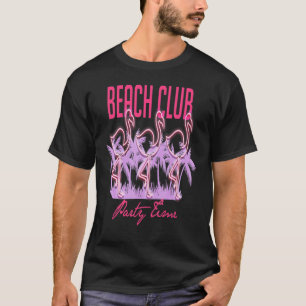 Neon Flamingo Beach Club Vogue Style T-Shirt