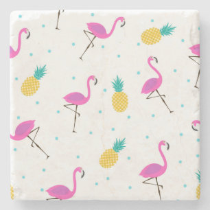 Neon Flamingos 2 2 Stone Coaster