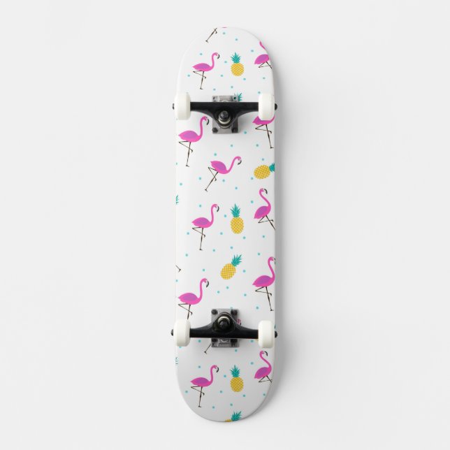 Neon Flamingos 2 Skateboard (Front)