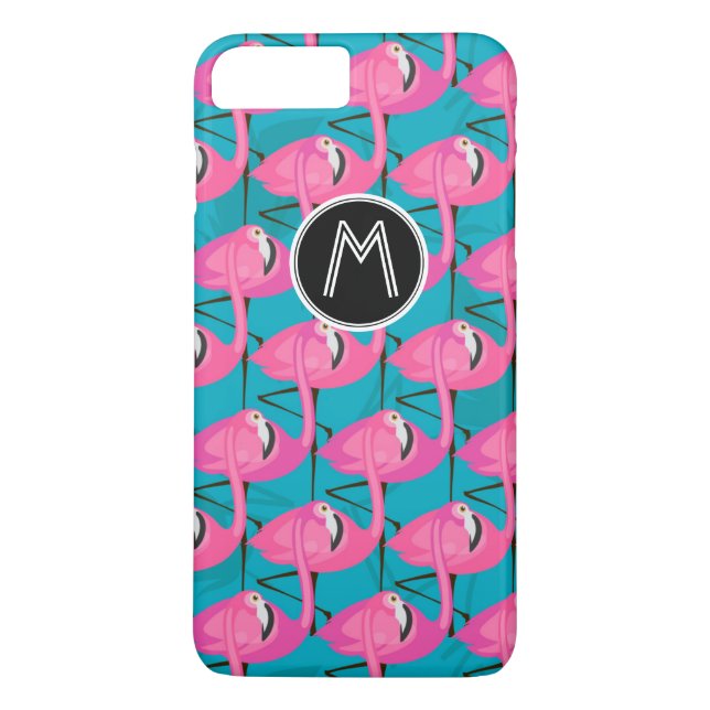 Neon Flamingos | Add Your Initial Case-Mate iPhone Case (Back)