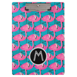 Neon Flamingos   Add Your Initial Clipboard