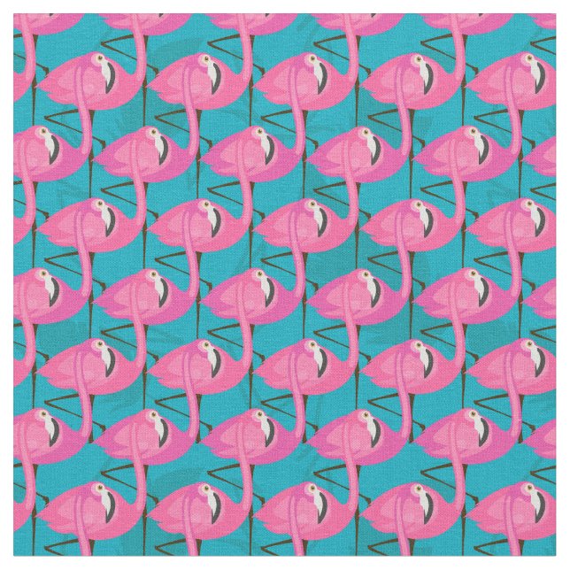 Neon Flamingos Fabric (Close Up)